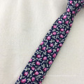 Latest Slim Wholesale Mens Cotton Floral Navy Improt Tie